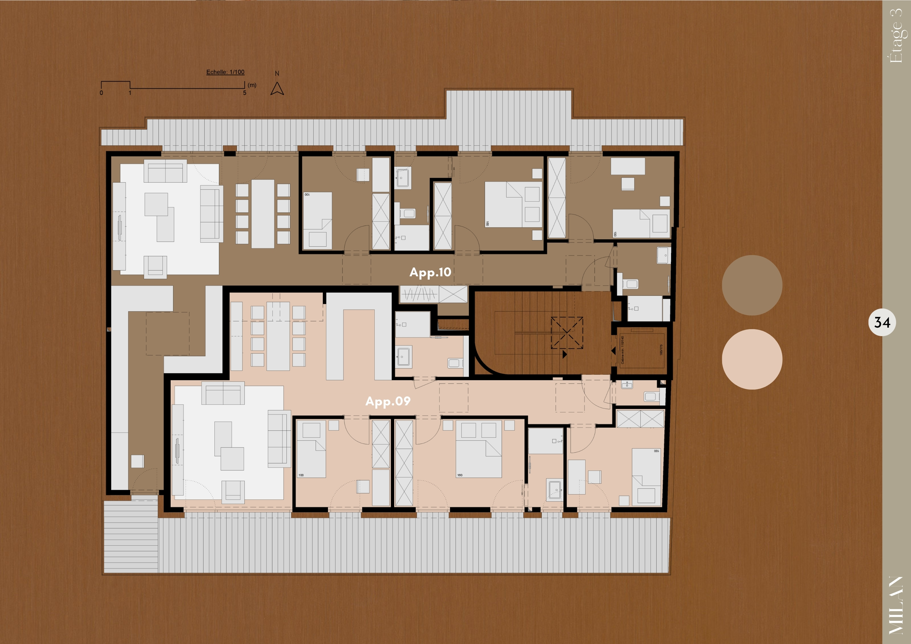 Appartement 3 chambres + 2 salles de bains - 3e étage - Strassen